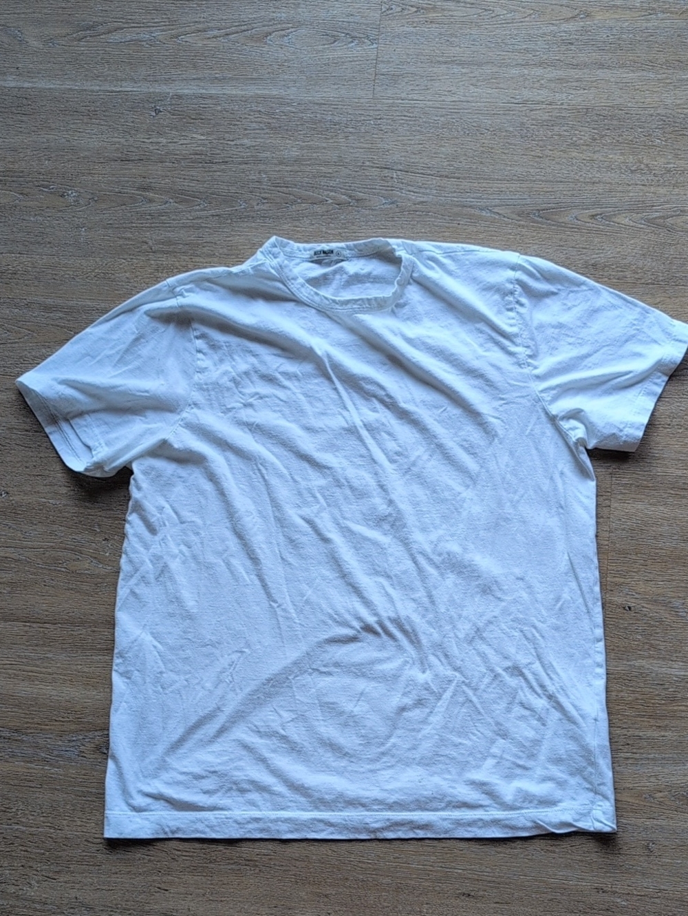 Buck Mason 100% Cotton Classic White Crew Neck Men’s T-Shirt, XL